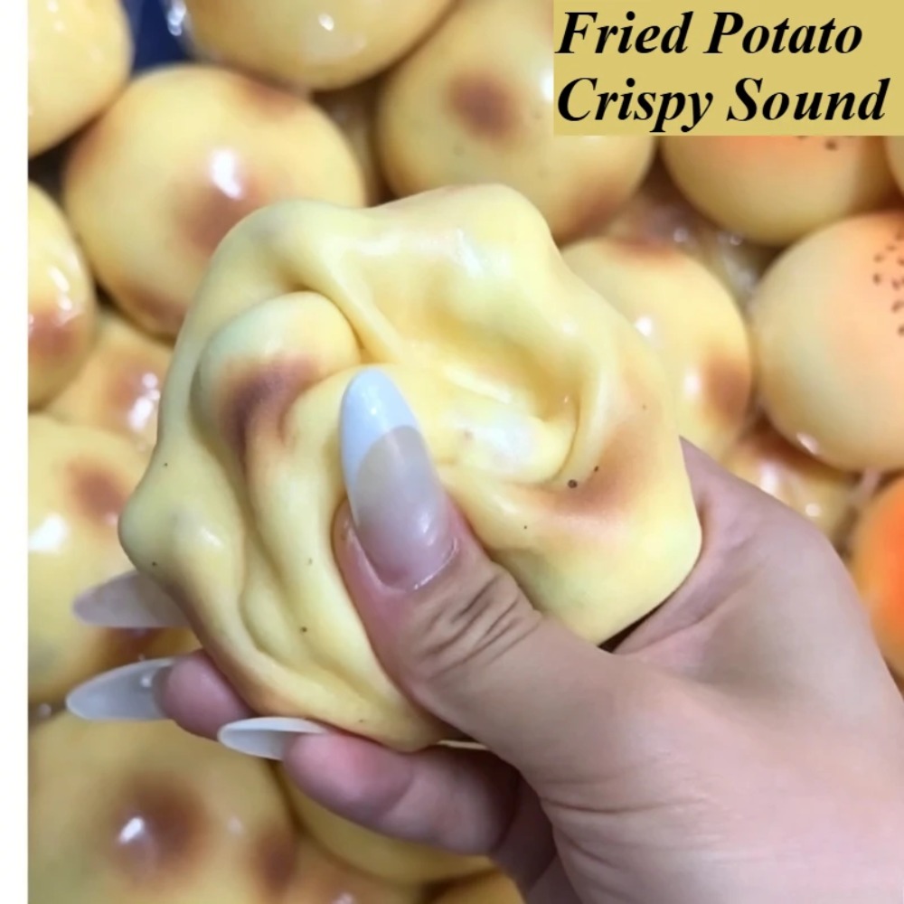 Party Games Crazy - Frittierter Kartoffel-Squishy-Spielzeug mit knusprigem Sound, Stressabbau-Spielzeug,