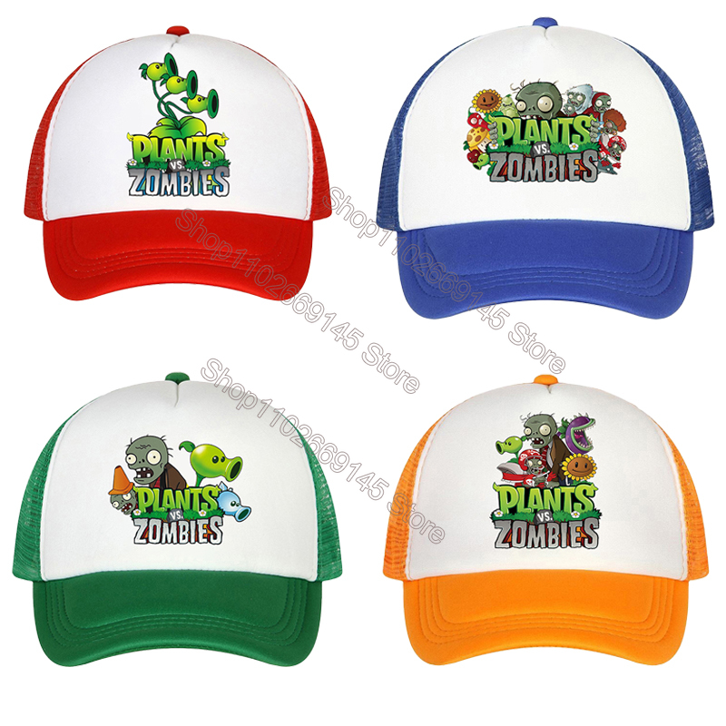 Party Games Kids Birthday - Plantsd VS Zombiesd Kinder-Baseballmützen, Cartoon-Spielcharakter, bedruckte