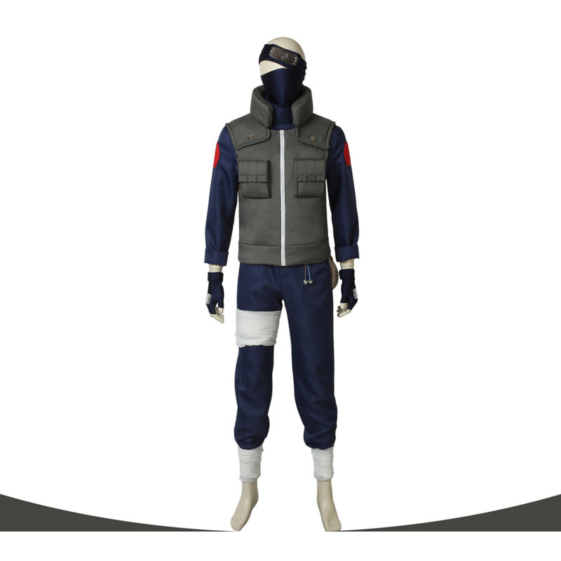 Party Games Kit - Kakashi Cosplay Kostüm Komplettset Ninja-Krieger Outfit