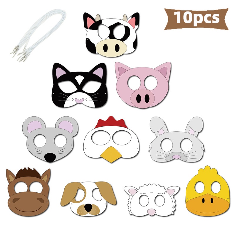 10PCS Bauernhof Thema Cartoon  – Party Games Gender Reveal Bewertung und Preis